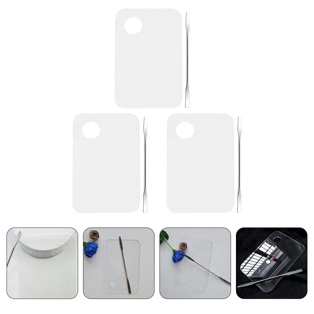Nail Color Mixing Palettes Spatula Set Safe Lightweight Fine Workmanship Makeup Mixing Plates for Cosmetics Manicure