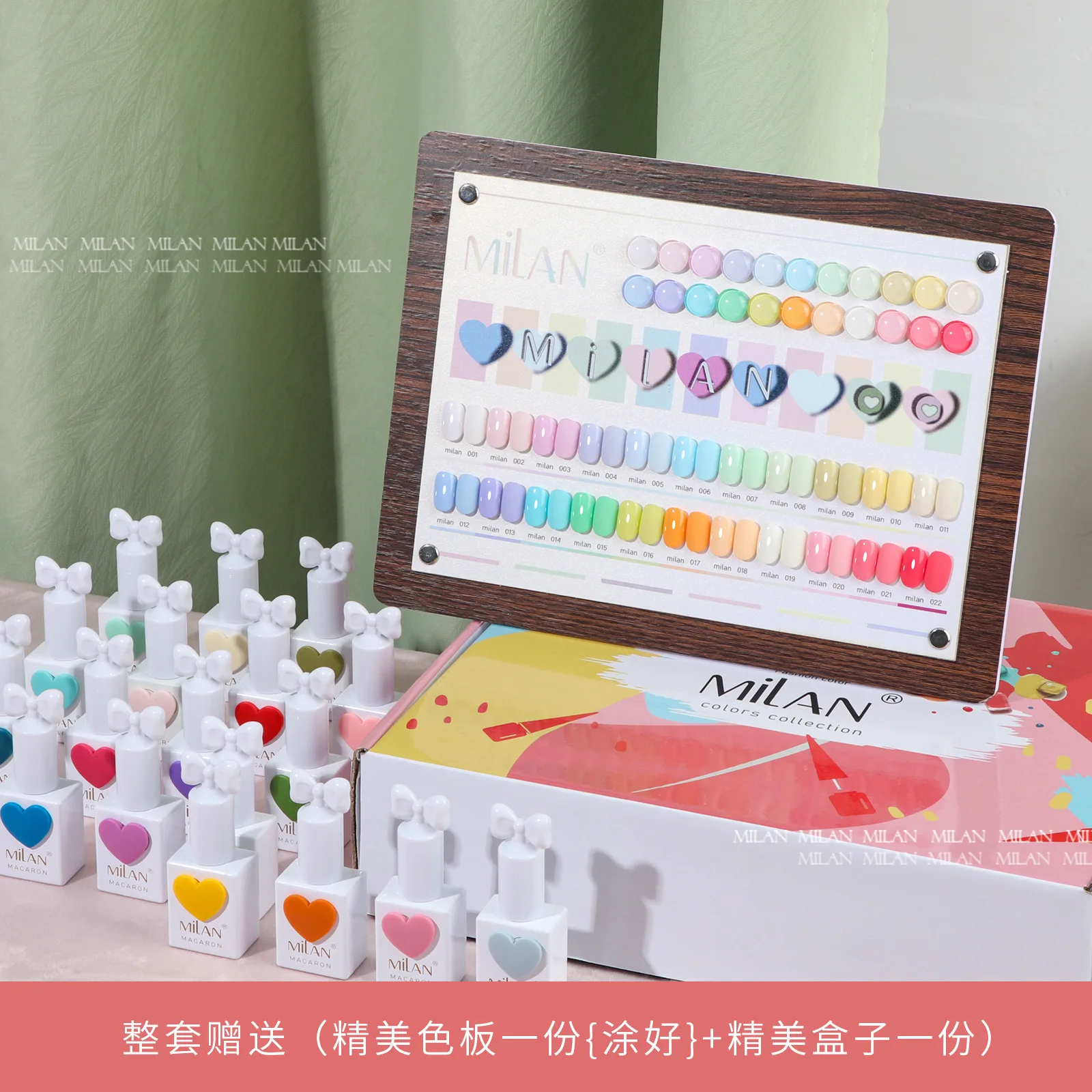 스위트 하트 밀키 젤 광택제, 마카롱 무스 쉬어 네일 광택제 젤 네일 샵, UV LED 네일 광택제 세트, 컬러 차트 포함, 22 가지 색상 세트