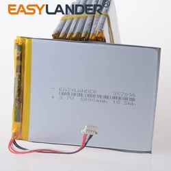 5-wire Connector 357090 3.7V 5000mAh Rechargeable Lithium Polymer Lipo Li-ion Battery For Tablet PC E-book Medical Equipment