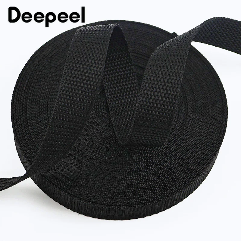 

10Meters 20mm Black Webbing Strap Belt Sling Decorative Braid Shoulder Bag Strap Ribbon Bands Bias Binding Sewing Accessories