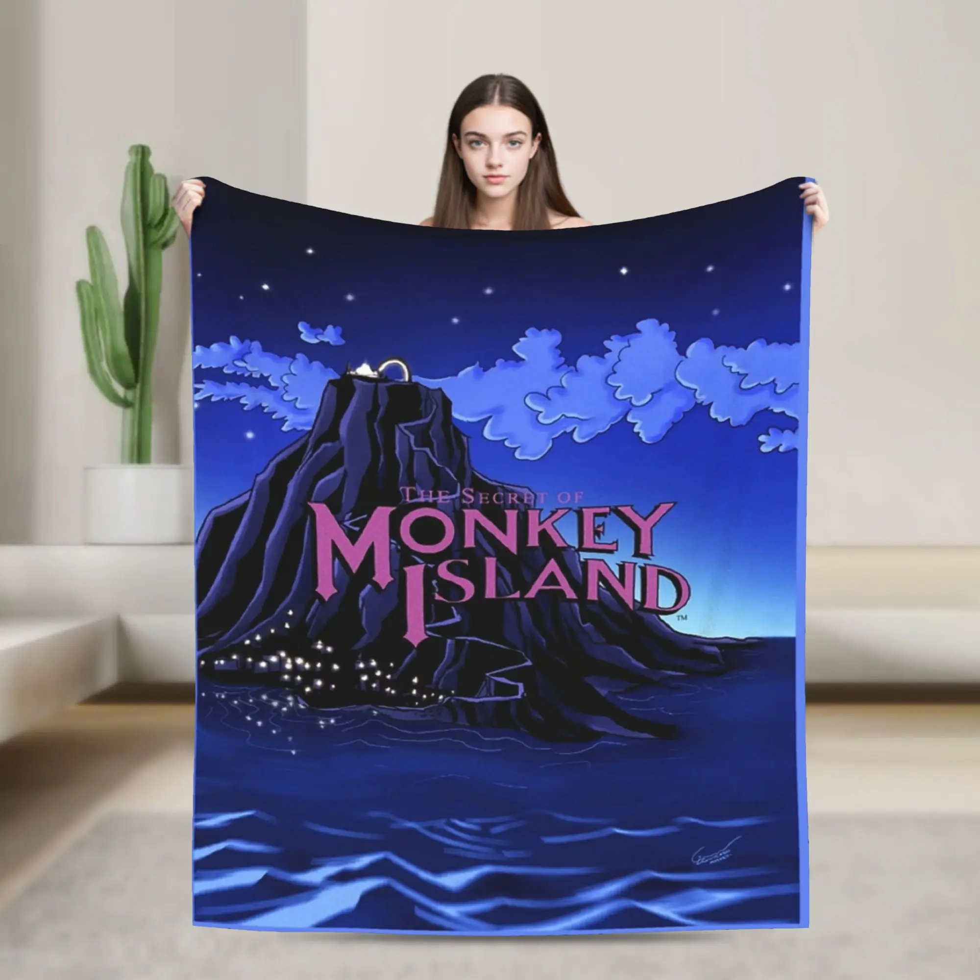 The Secret of Monkey Island Throw Blanket for Couch  Fuzzy Soft Plush Blanket 50x60 Inches Multiple Sizes Bedspread