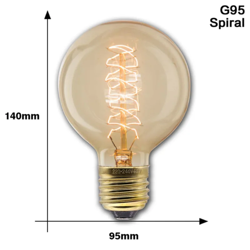 Retro Edison Gloeilamp E27 40W 220V A60 ST64 G80 G95 T45 Gloeilamp Ampul Vintage Edison Lamp gloeidraad Voor Home Decor