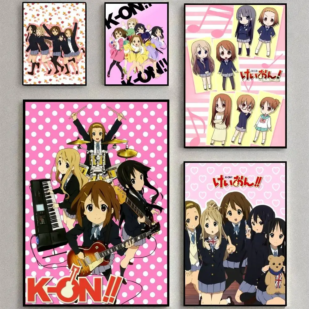 1pc K-K-OnS Pink Anime Cartoon Poster HD Home Decor Sticky Wall Waterproof Home Living Room Bar Aesthetic Decor