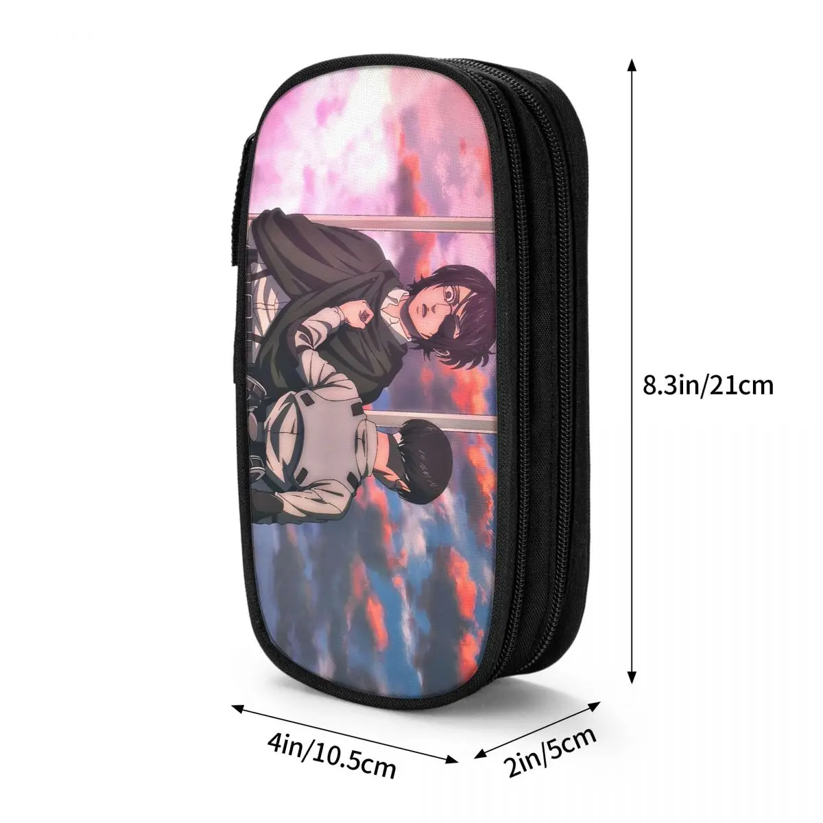 ليفي أكرمان شعبية أنيمي مقلمة مقلمة المدرسة طبقة مزدوجة فتاة بوي موضة المحمولة قلم رصاص الحقيبة اللوازم المدرسية