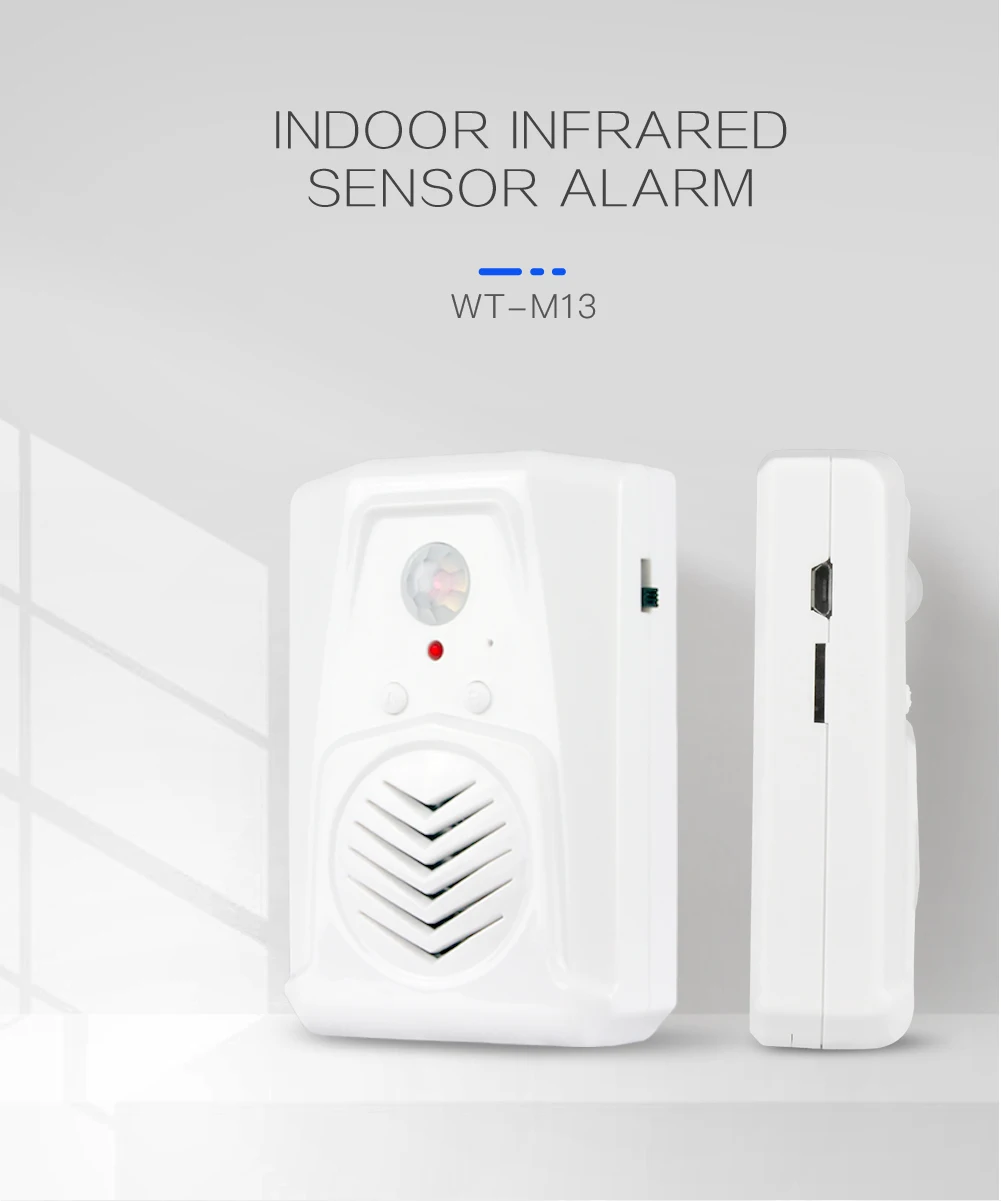 r PIR Infrared Talking Motion Detector Alarm Loudspeaker Sensor Expandable Memory Indoor Plastic Material