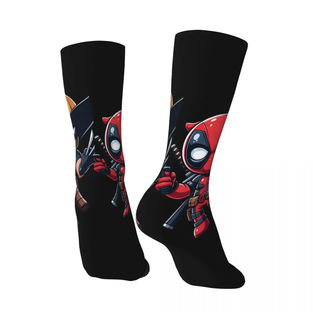 Hip Hop Retro Popular Movies Crazy Men's compression Socks Unisex Deadpool & Wolverine Street Style Seamless Printed Funny