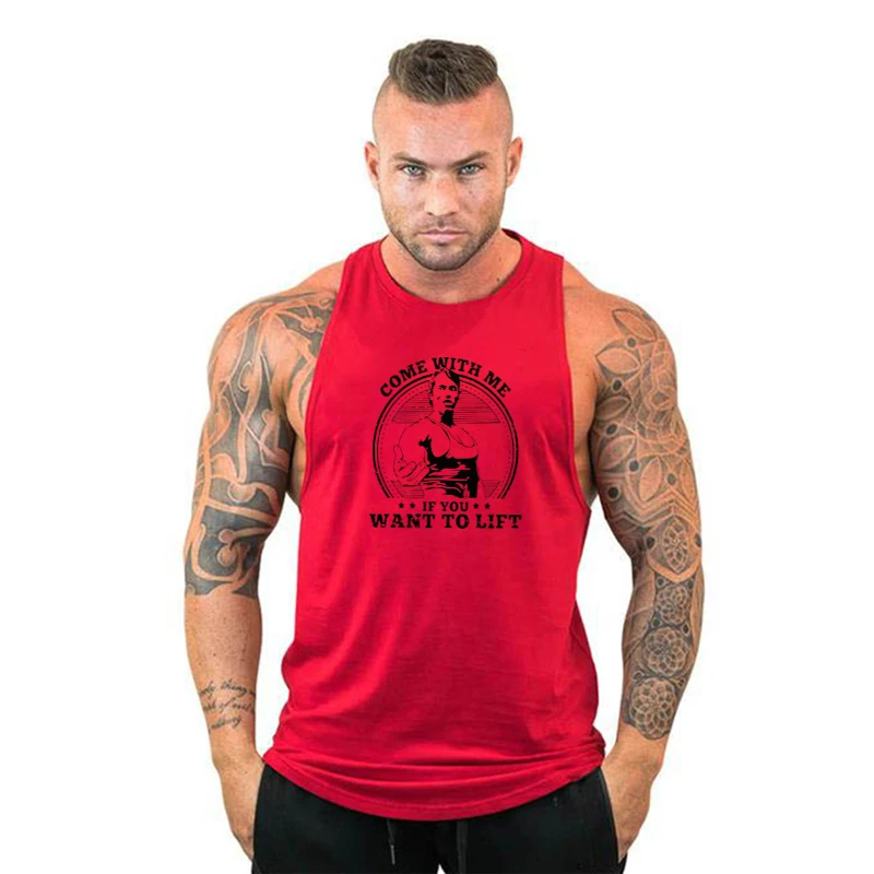 Come with Me If You Want To Lift Arnold Cotton Gym Clothing Bodybuilding Tank Top Men Fitness Singlet Muscle Sleeveless Shirt