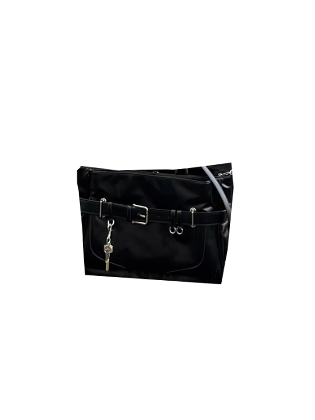XC Original Retro Single Shoulder Slant Cross Men Women PU Dark Series Tote Bag Street Style Japanese Personality Briefcase C...