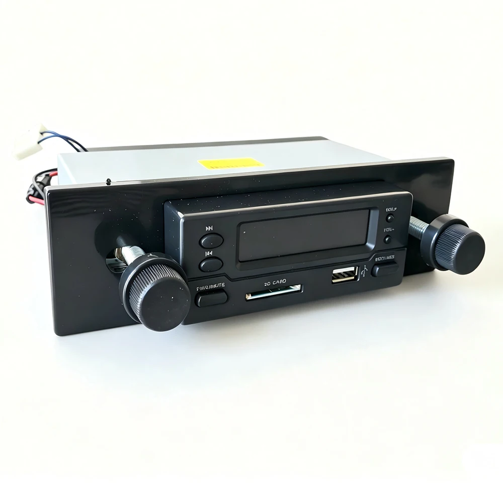 Radio FM para Auto de 1 Din, Reproductor MP3 de 12V 24V para Vehículos, Cargadores, Cosechadoras, Tractores y Camiones, Compatible con USB, Tarjeta TF, Bluetooth y Audio para Auto