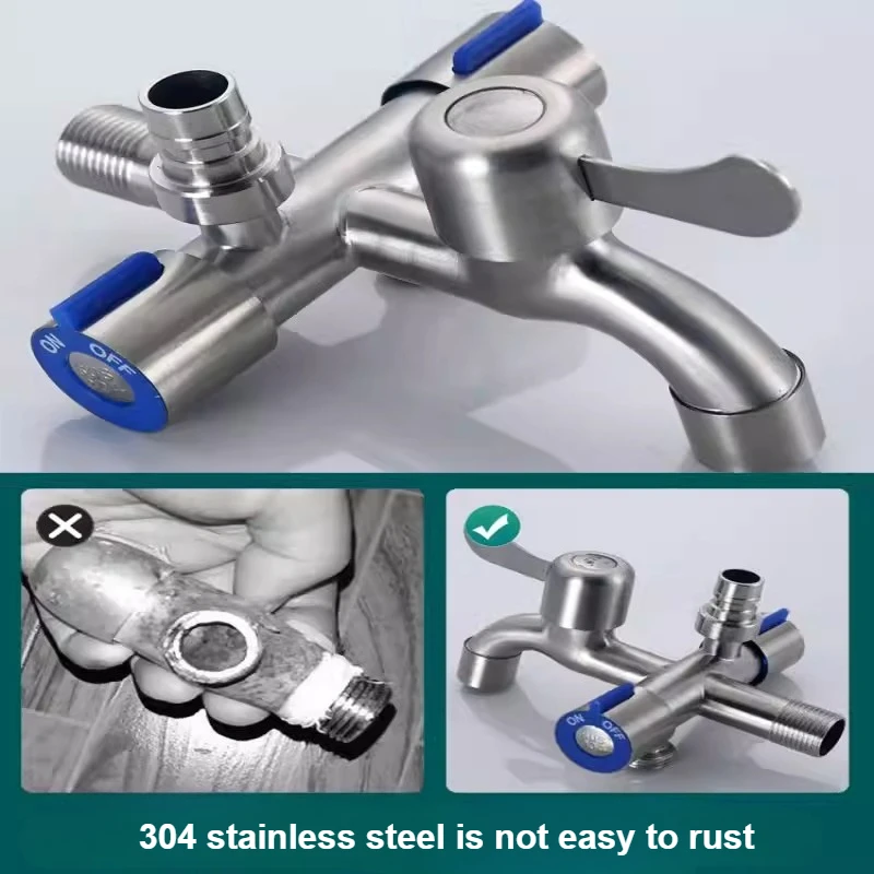 

SUS 304 Stainless Steel One In Three Out Multi-Function Faucet With Toilet Spray Gun For Home Washing Machine