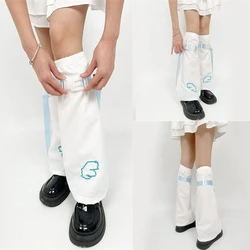 Trendy Fashion Knee Length Flared Leg Sleeves for Women Japanese Harajuku Aesthetic Wing Embroidered Leg Warmer Socks