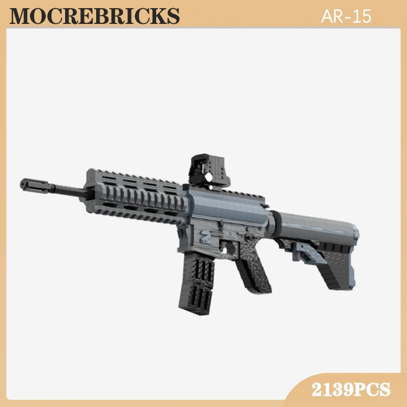 Classic Military Action Combat Weapon Equipment MOC Building Block Gun AR-15-style Rifle Model Bricks Toys Children XMAS Gifts