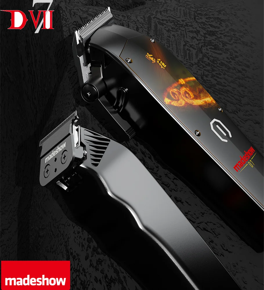D7 MadeShow (M10+M11) Men\'s Professional High RPM Cordless Hair Clipper Trimmer Set Barber Shop Hair Salon Barber Machine