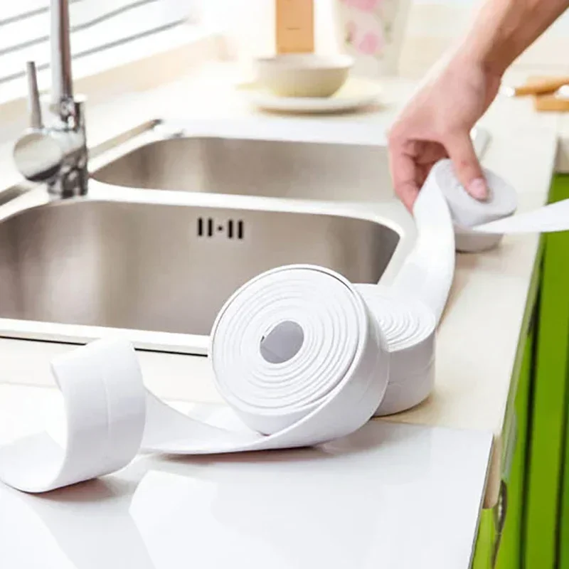 Tape PVC Material Sink Crack Strip Kitchen Bathroom Bathtub Corner Sealing Tape Waterproof and Mildew Proof Adhesive Sealing
