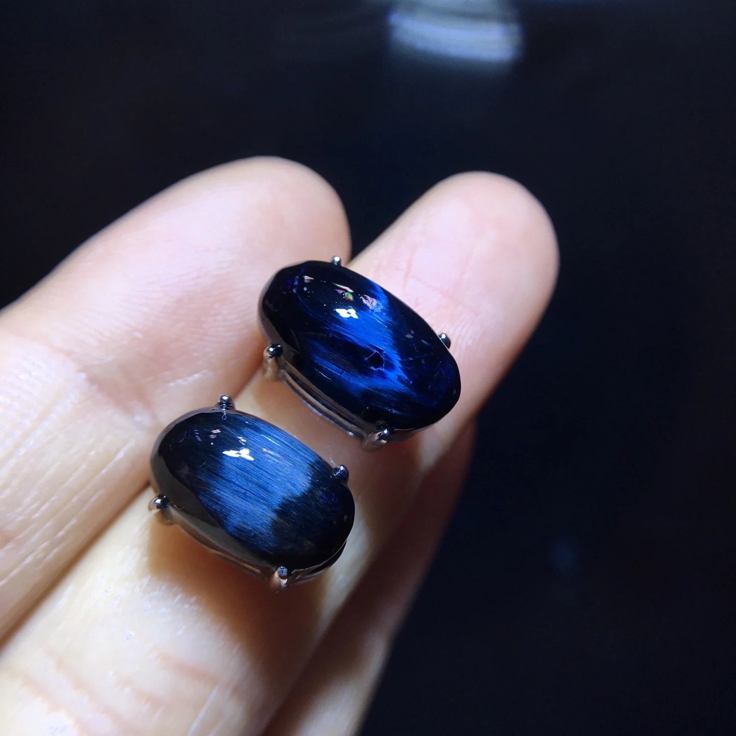 

Natural Blue Pietersite Earrings Women Men Fashion Women 14.5/8.7mm Sterling Fashion Earring AAAAA