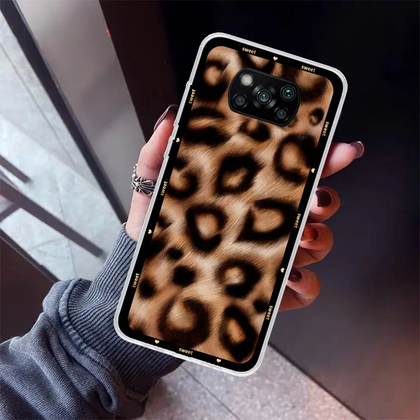 Animal Leopard Print Phone Case For Xiaomi Poco X5 X4 X3 Nfc M5S M4 M3 M2 F5 Pro F4 Gt F3 F2 F1 Silicone Shell Print Fundas