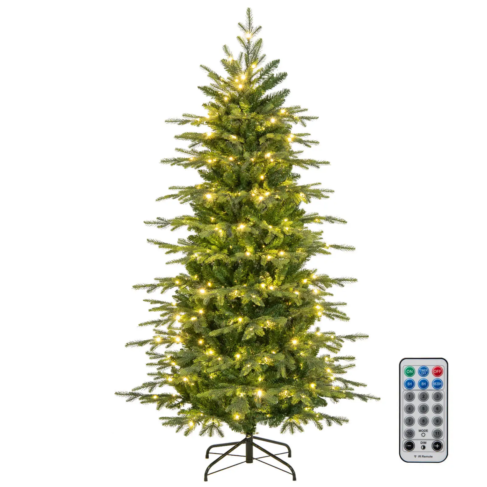 

6 FT Artificial Christmas Tree w/714 Branch Tips 260 LED Lights 3 Timers Remote