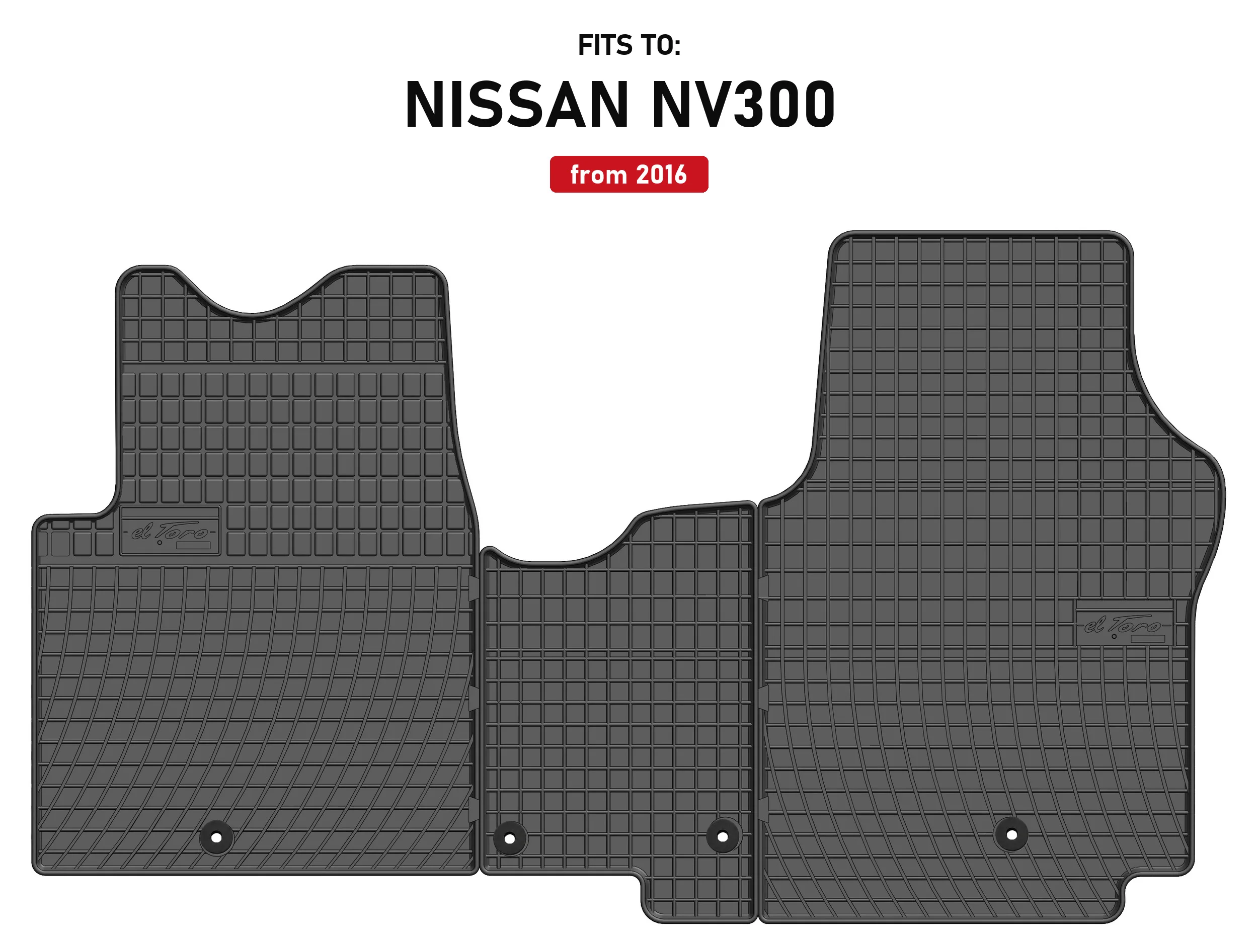 Rubberen matten voorzijde zwart voor: Nissan NV300 2016-transportwagen