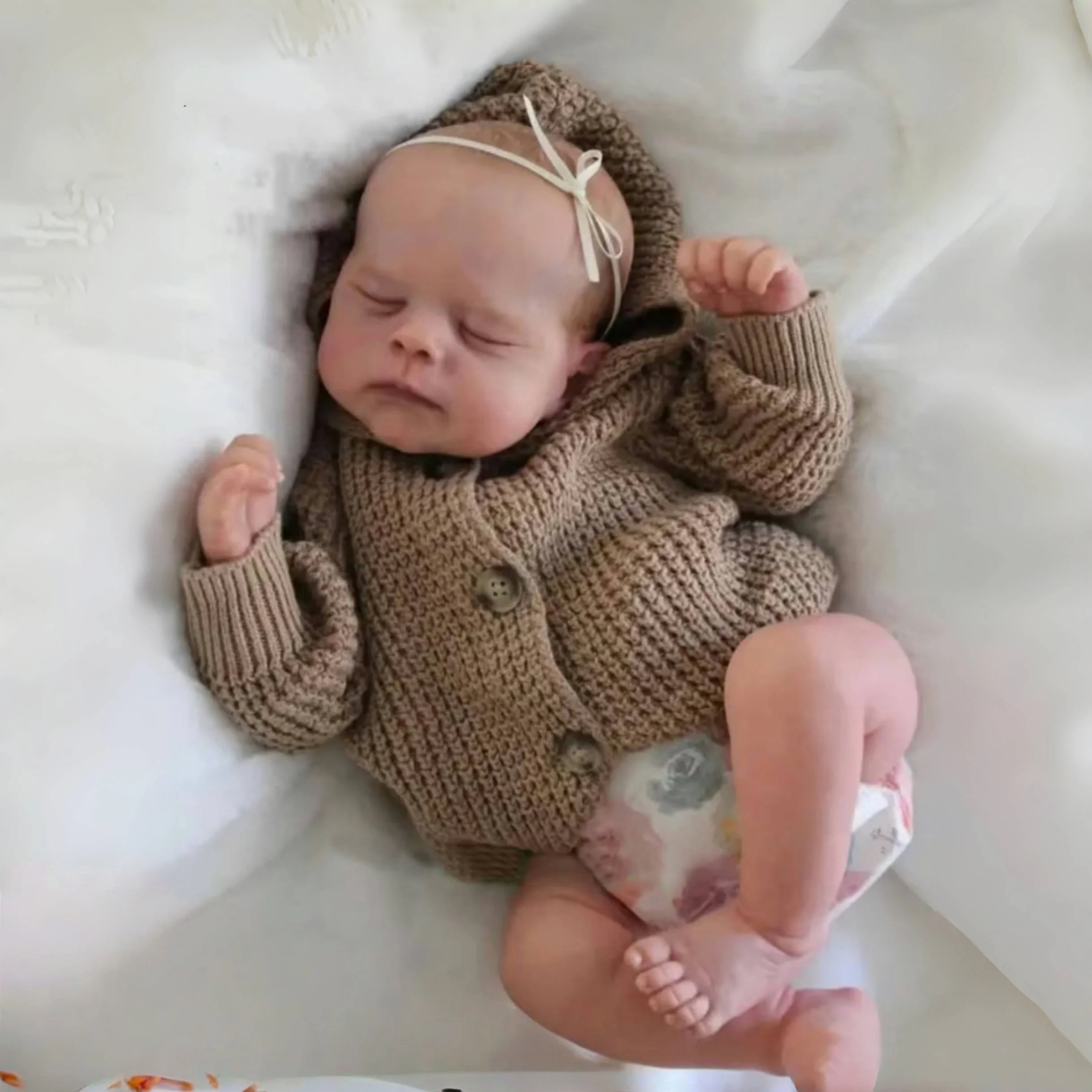 19 Inch Painted Soft Cloth Bebe Realistic Reborn Baby Newborn Baby Doll Toys With Painted Hair For Children Muñecas Para Niñas