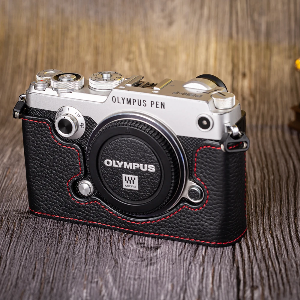 

For OLYMPUS PEN-F Case Protective Case F Cover Bag Leather Camera Bag Genuine Leather Camera Half Case Photography Accessories