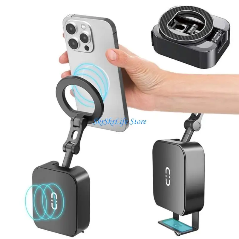 E65E Zinc Alloy Phone Mount Holder Foldable 360 Degree Rotatable Stand For Desks Car And Mobile Devices