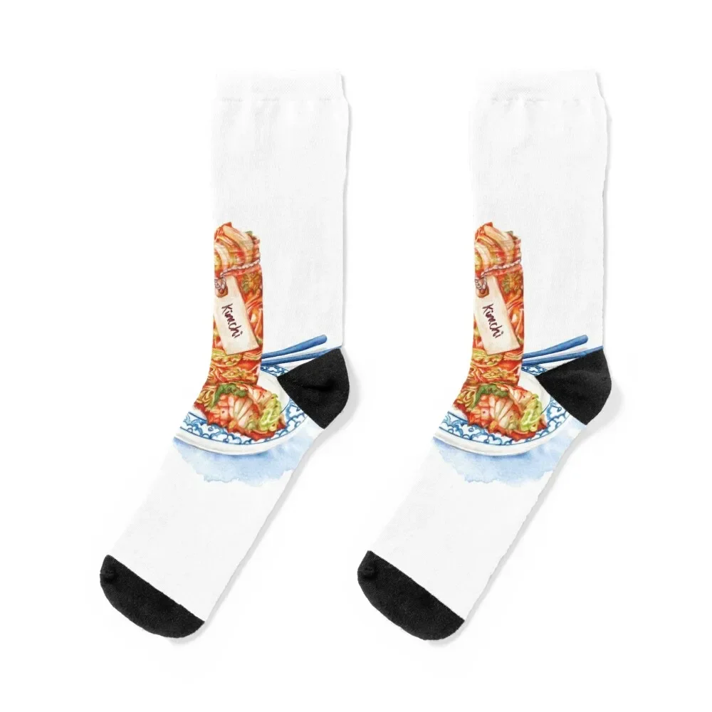 

Kimchi- Watercolour Food Illustration Socks funny gift Children's with print Socks Ladies Men's