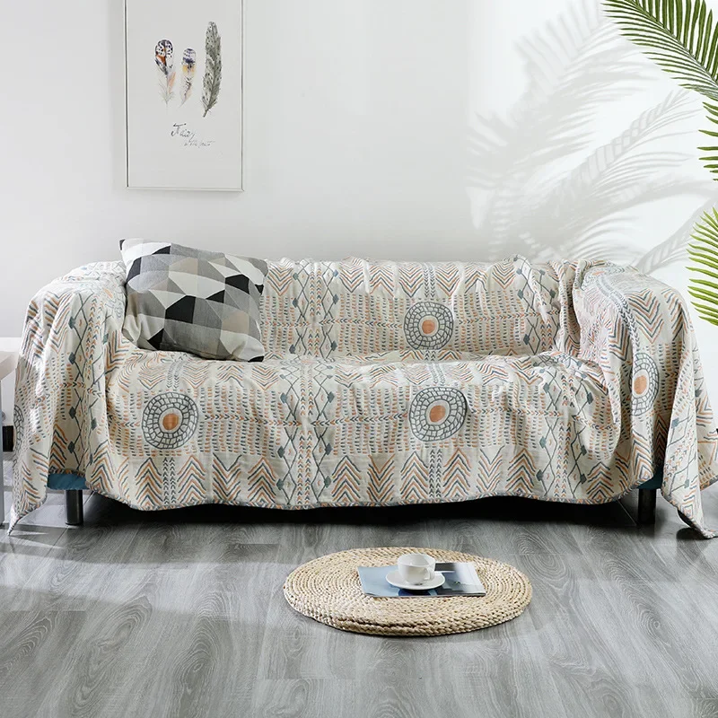 Bohemia cotton sofa cover throw blanket for beds four seasons gauze sofa cushion cover blanket towel quilt Large Size Bedspread