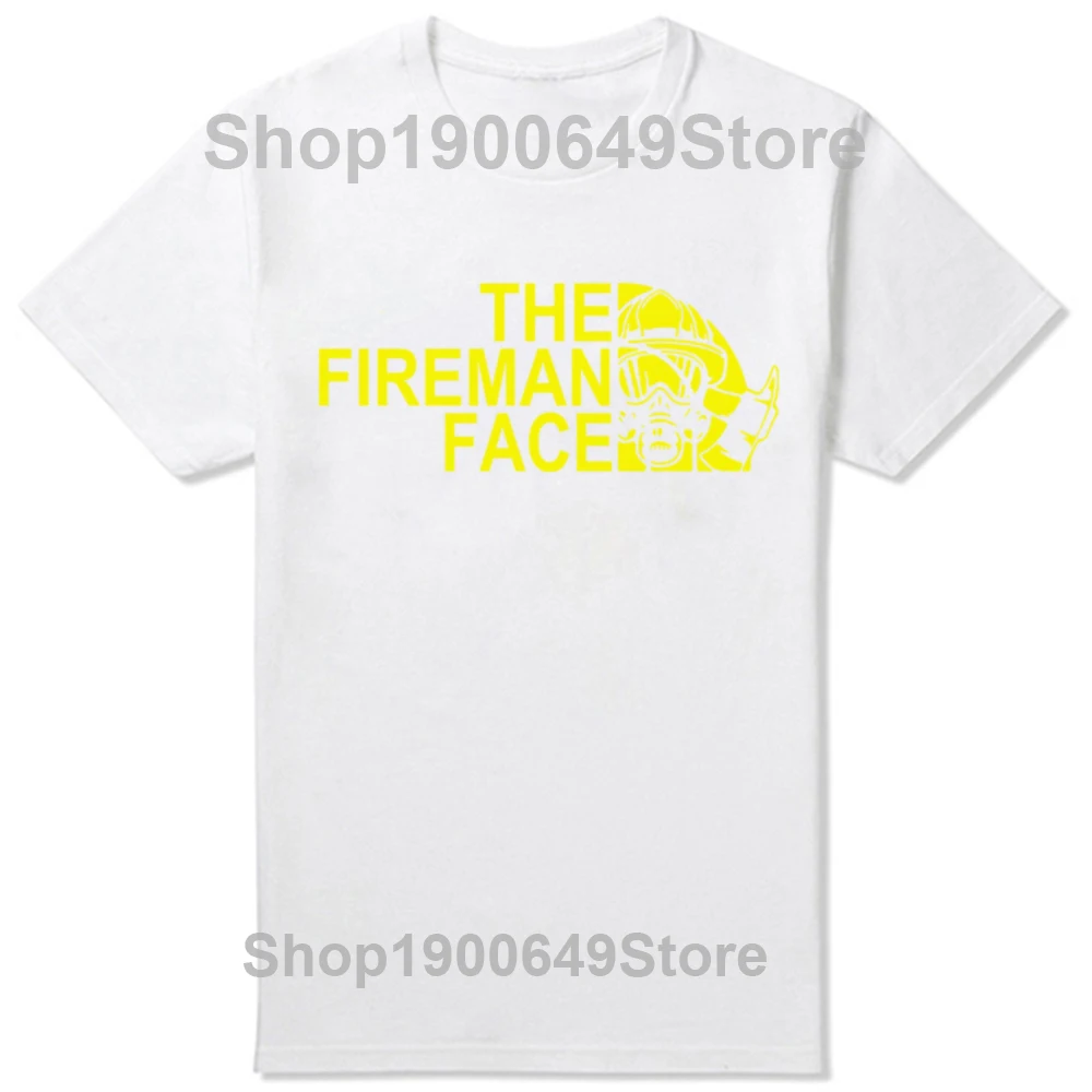 Funny Gifts Fireman The Firefighter Face T Shirts Graphic Streetwear Short Sleeve Style T-shirt Mens Clothing Harajuku