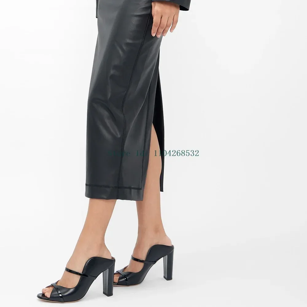 

Belt Srapd Decoration Peep Toe Pumps Sexy Pointed Toe Square Heel Solid Slip On New Arrivlas Fashion Women Modern Shoes