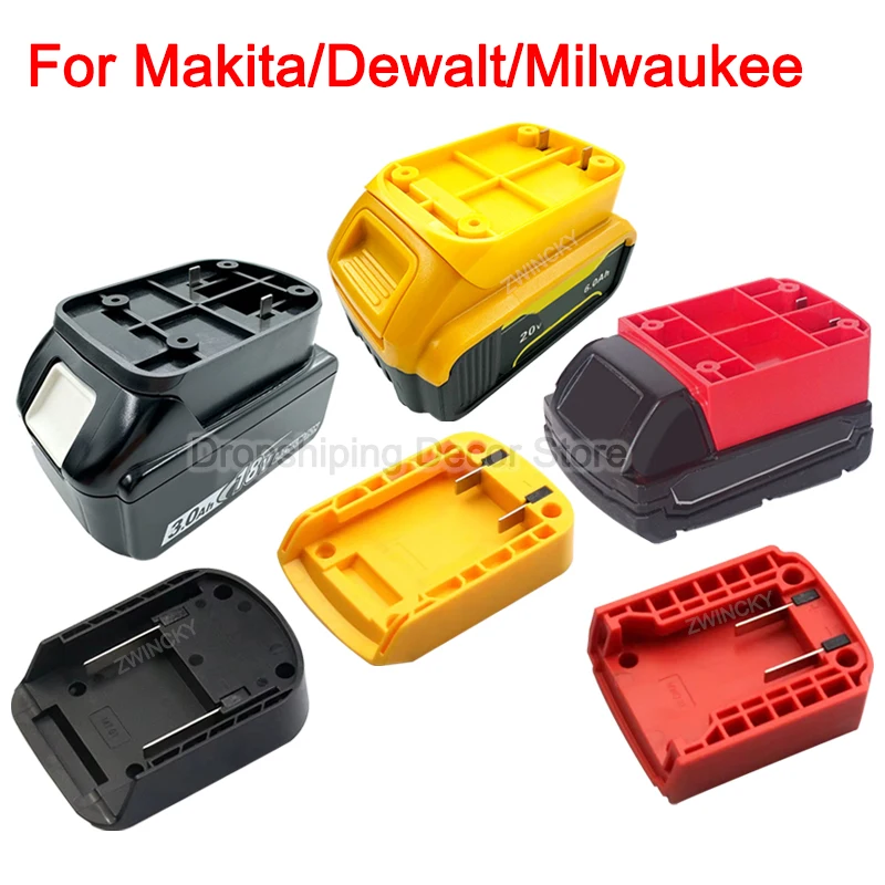 Battery Connector For Makita/Dewalt/Milwaukee 18V Lithium Battery ABS DIY Adapter Converter Portable Durable Charging Head Shell