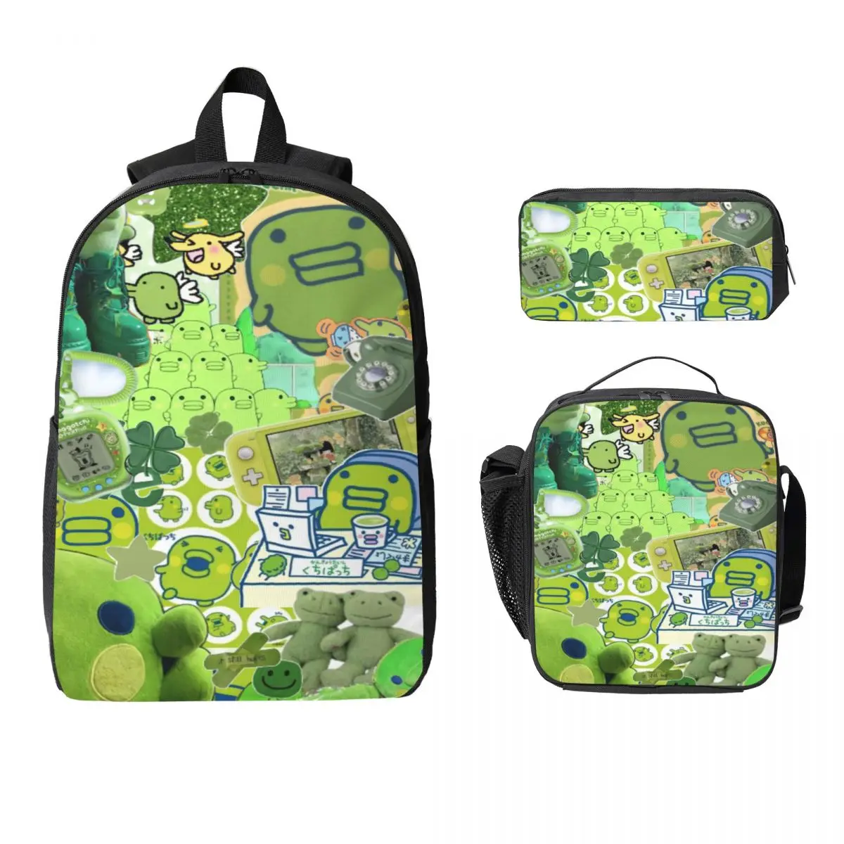 

3 шт. школьные сумки Kuchipatchis, набор для мальчиков и девочек, пеналы, наборы рюкзаков с ланч-бокс для школьников, рюкзак
