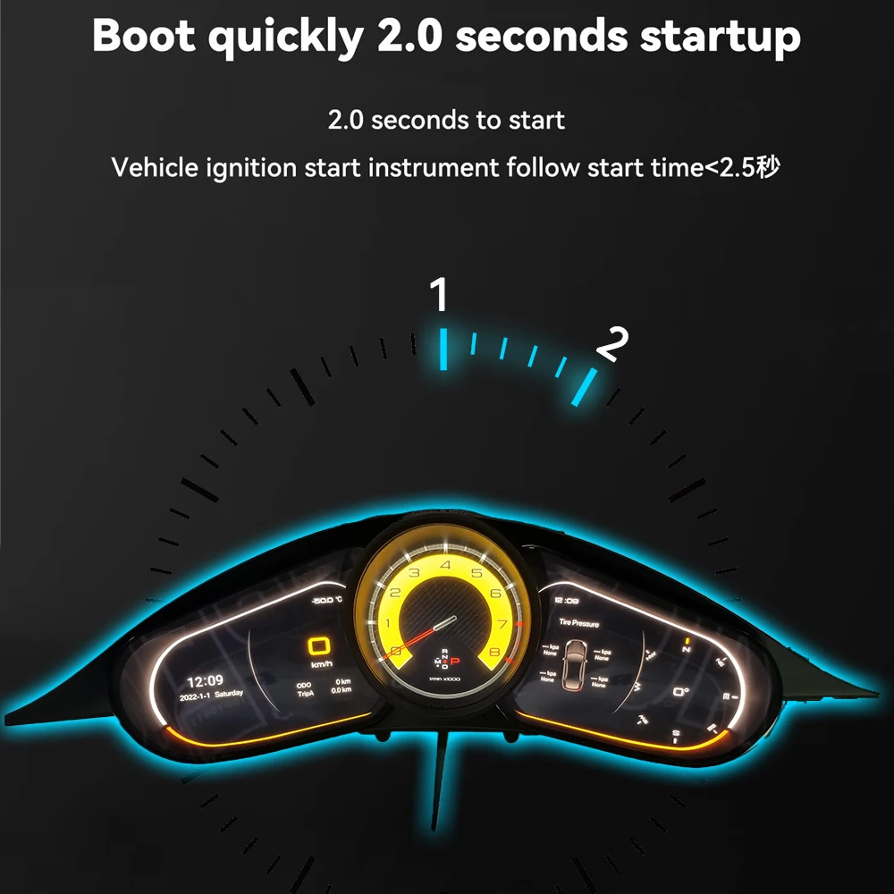 Panel Instrumen Digital 12,3 Inci untuk Porsche Panamera 2010-2016, Speedometer LCD, Panel Instrumen, Multimedia Player, Dashboard