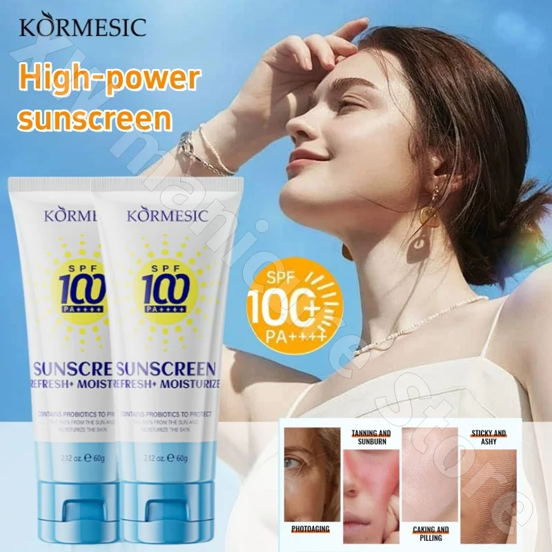 

SPF100 Sunscreen Isolation, UV Protection, Waterproof, Sweat-proof, Brighten Skin Tone, Military Training for Men and Women 60g