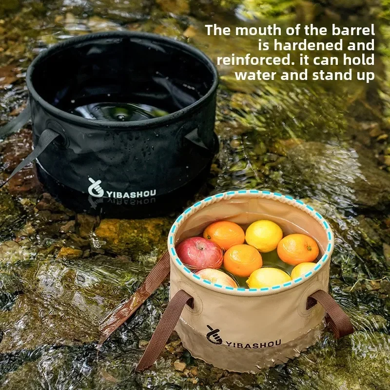 

10L/20L Folding Water Sink Bucket Portable Waterproof Portable Large Capacity Travel Camping Hiking Fishing Storage Bucket