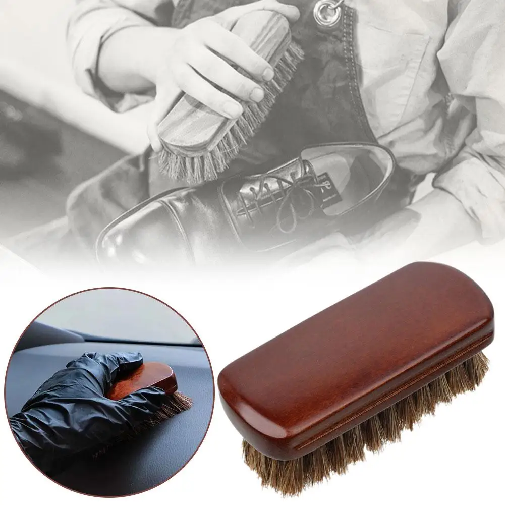 Soft Horsehair Leather Interior Cleaning Brush Dust Polishing Cleaning Removal Detailing Interior Car Tool Accessories R4Q7