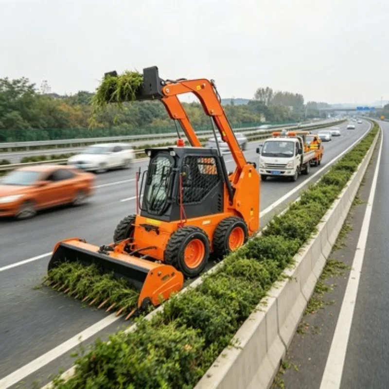 Heavy Skid Steer Loader Mini Track Loader Skid Steer Machine Forest Mulcher 75HP Wheeled