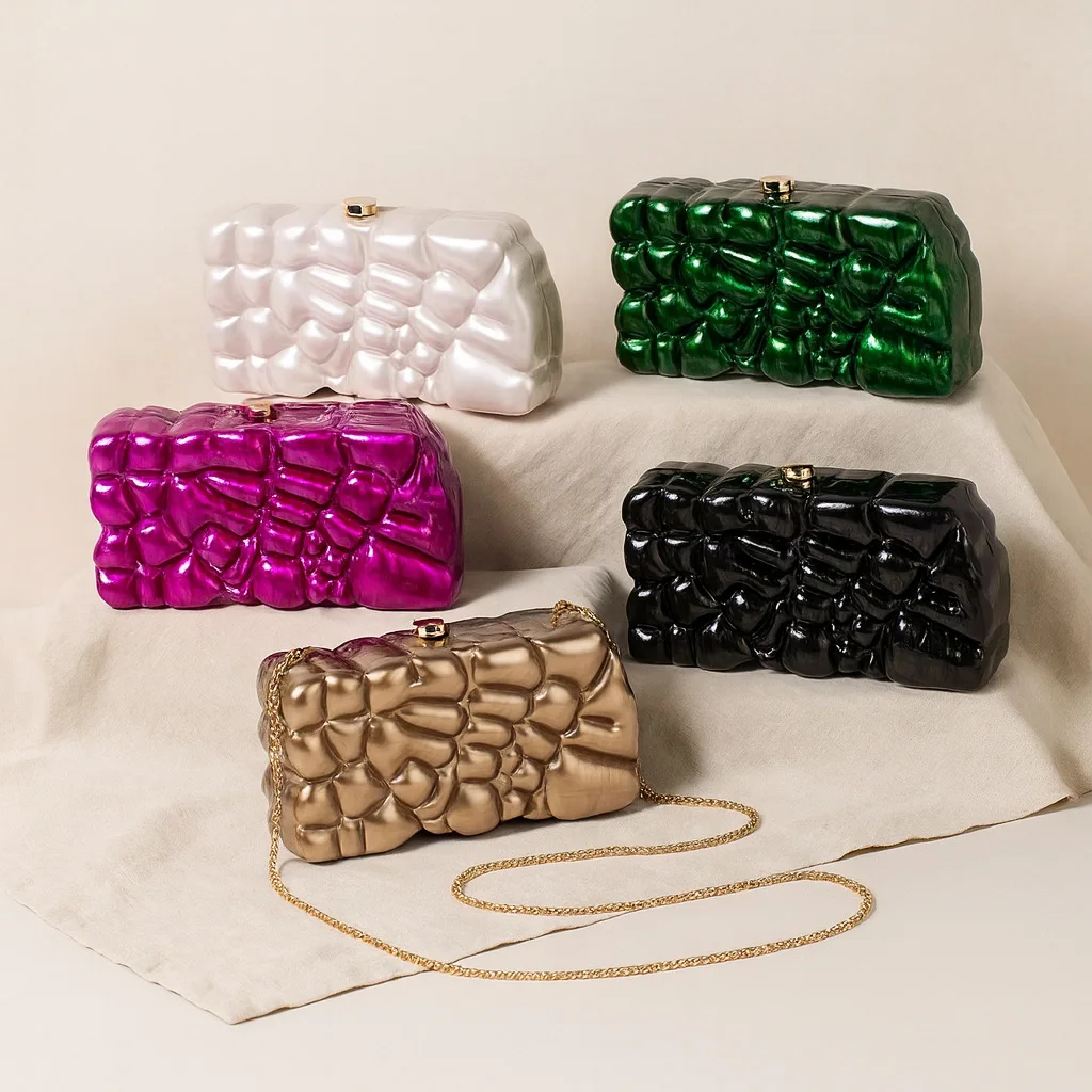 

New Style Women's Shoulder/Crossbody Abnormal Shell Acrylic Fashionable Handbag for Wedding and Dinner Party