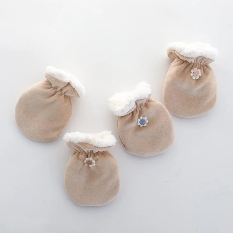 

M76C Thicken Newborns Mitts 0-3 Years Toddlers Gloves Winter Accessories Shower Gift