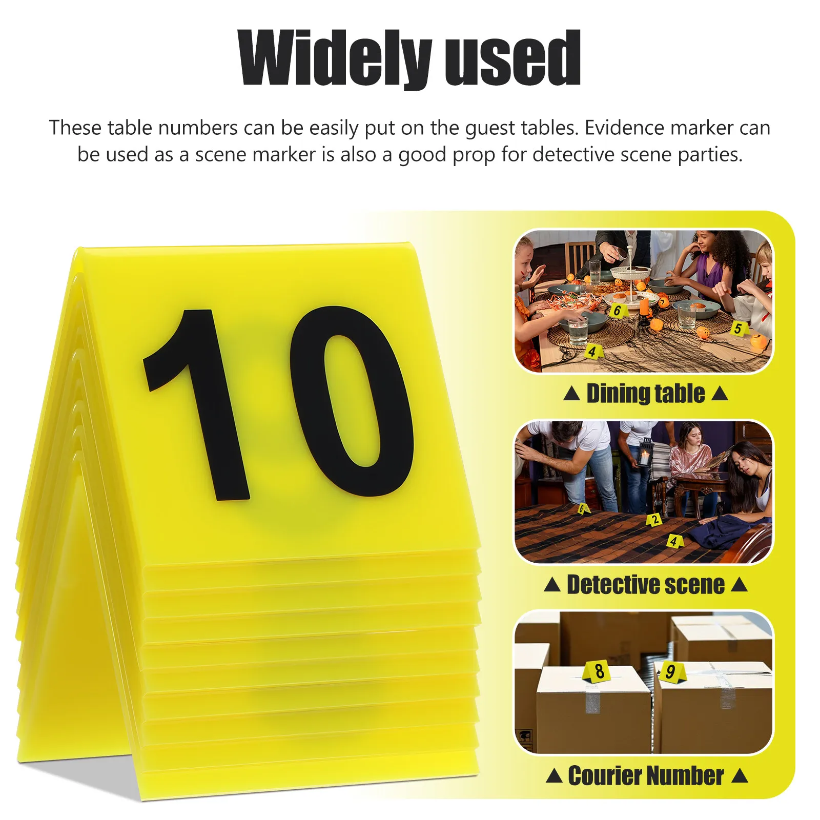 10Pcs Acrylic Number Markers Table Numbers Reusable Double Sided Restaurant Crime Scene Evidence Marker Multi Function Game