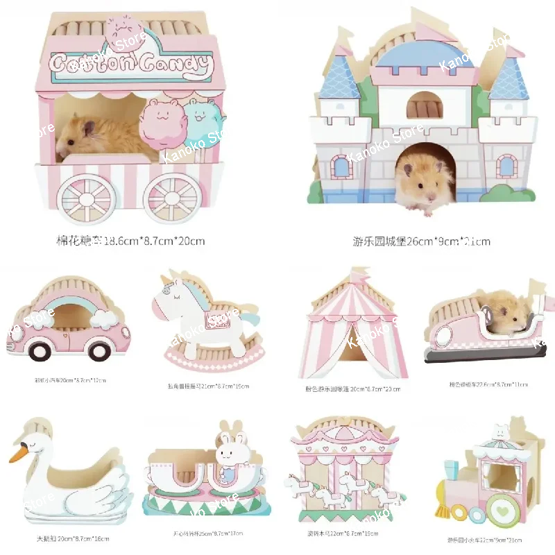 Casa de hámster de madera multifunción, jaula para animales pequeños, suministros de paisajismo, Accesorios para ratas, casa de ratón Midget Chipmunk