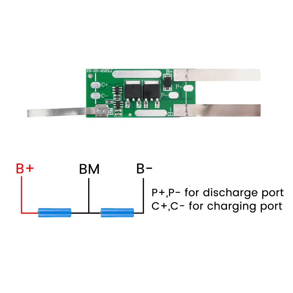 Separate Port 1S 2S Bms Charge Board 7.4v 8.4V Lipo Lithium Battery Charge Module 18650 21700 26650 Lipo Lithium Battery 8A 10A