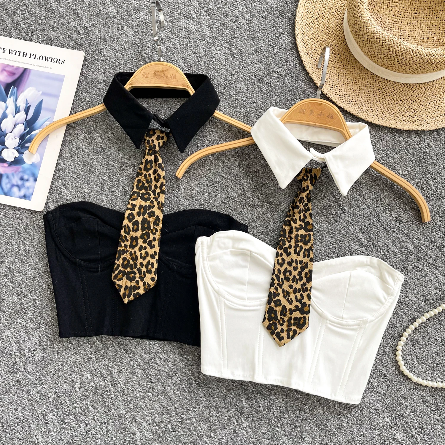 

Lady Hotsweet Топы с рыбьей косточкой Рубашки с леопардовым принтом и галстуком Женские винтажные укороченные топы Майки в консервативном стиле Сексуальный топ DJ Disco