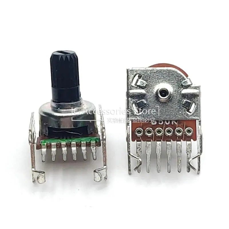 

3PCS 1212 Type B503 Duplex B50K Audio Power Amplifier Volume Potentiometer 10MM Round Shaft Single Row 6 Pin