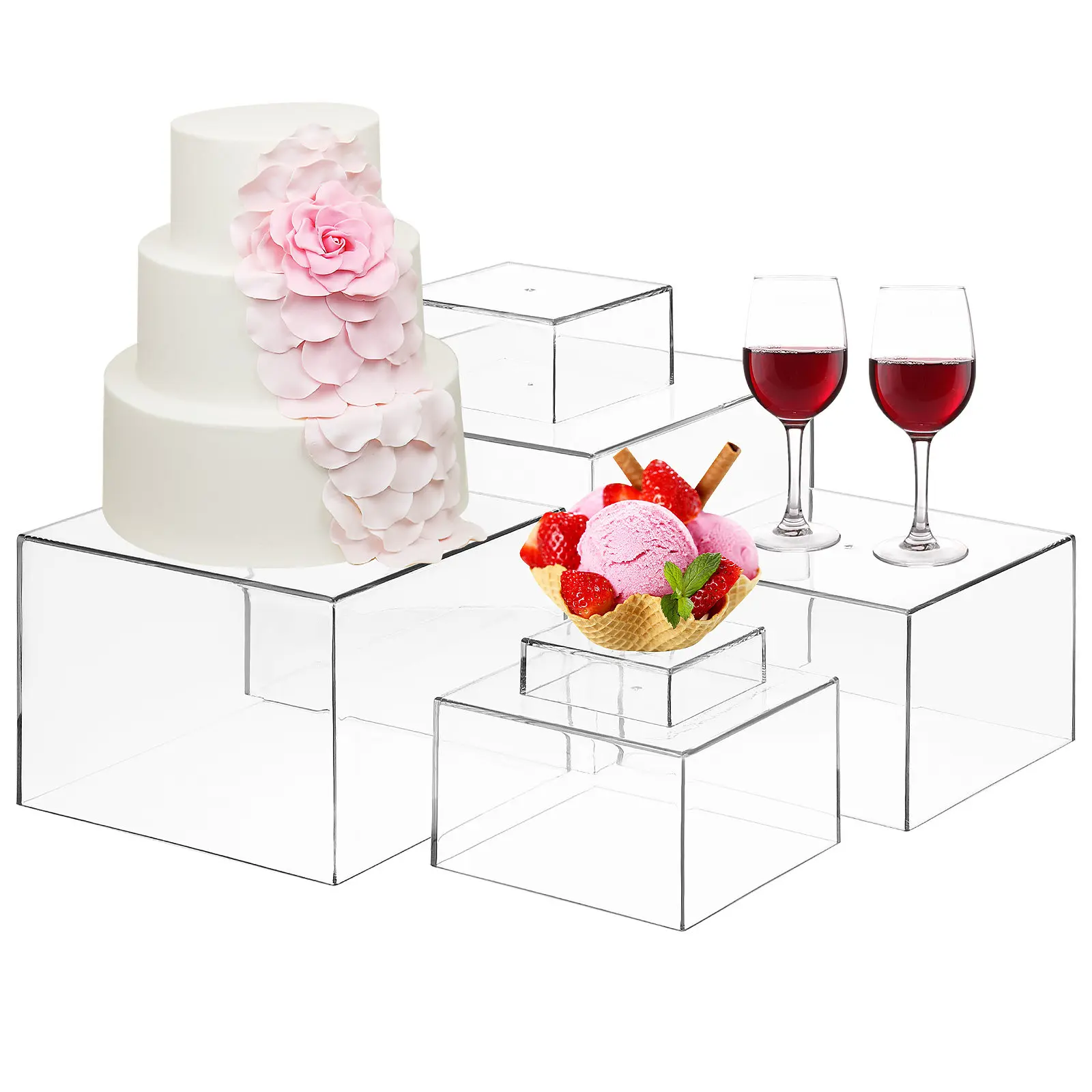 Acrylic Dessert Display Stand Multi Layer Cake Cupcake Pastry Holder Riser for Wedding Birthday Party Buffet