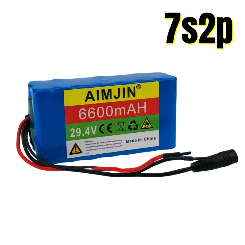 24V 29.4V 6.6Ah 7S2P 18650 Li-ion Rechargeable Battery Pack