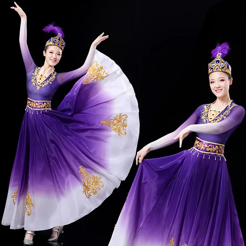 

Xinjiang Dance Performance Dress Women's Big Swing Skirt Uyghur Clothing Uyghur Dance Clothing