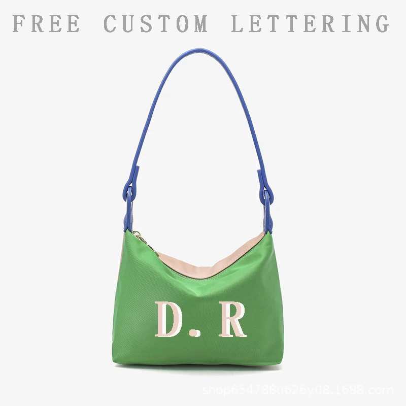 

Free custom color-blocking double-sided nylon underarm bag 2025 new niche design casual dumpling bag fashion ladies shoulder bag