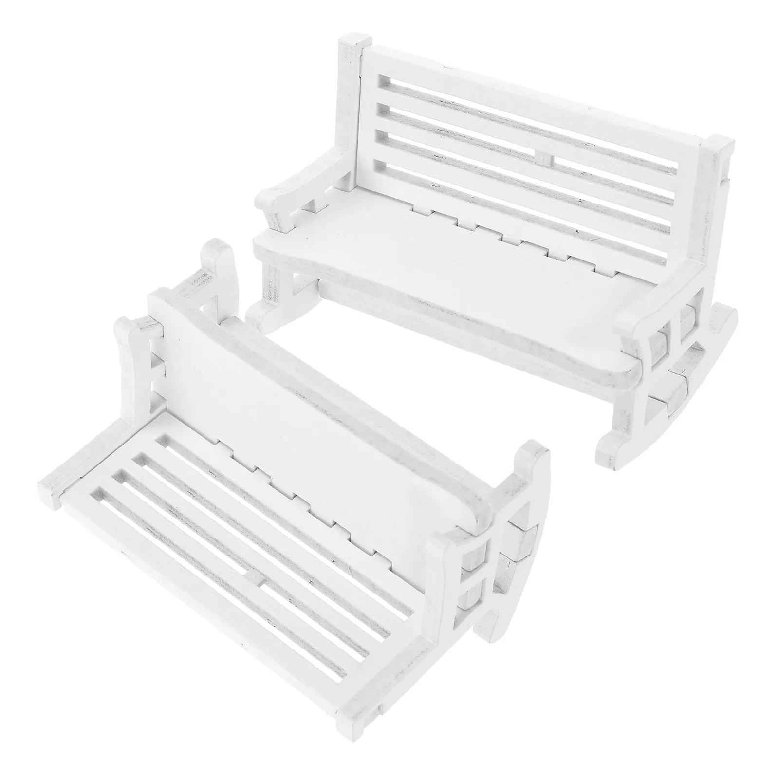 

2Pcs Vintage Miniature Wooden Rocking Chair Set Exquisite Small Home Decoration Furniture Ornament Retro Style Desktop Display