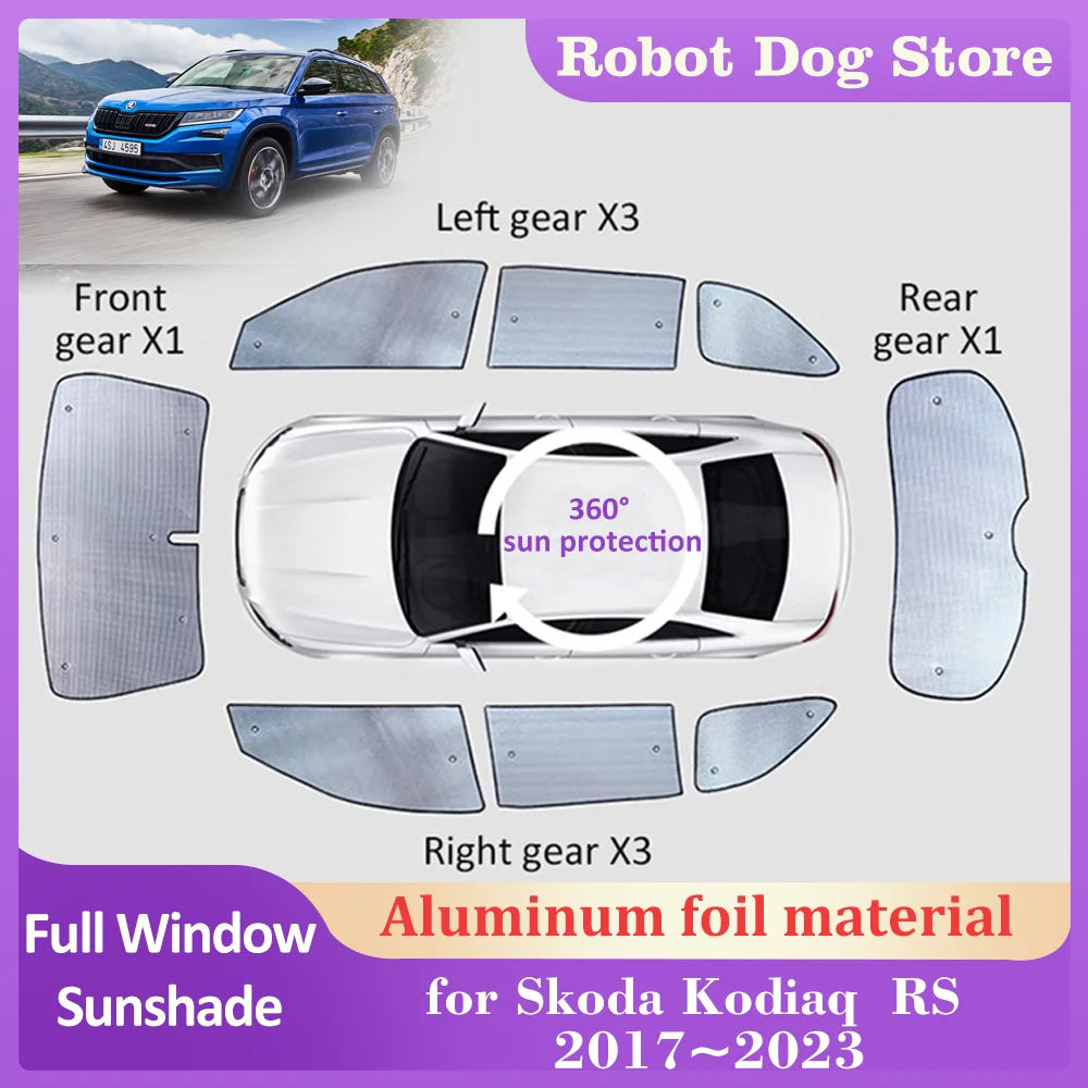 Full Coverage Sunshades for Skoda Kodiaq RS 2017~2023 2018 2019 Windows Visor Roof Windshield Curtain Sunroof Cover Accessories