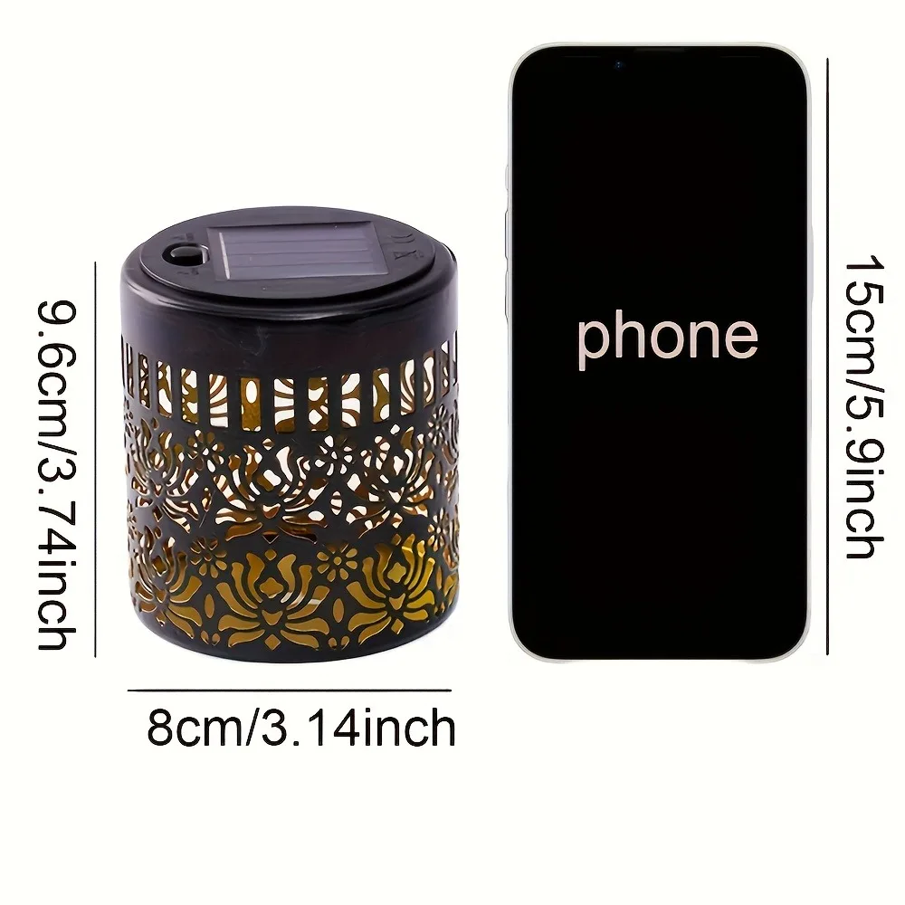 عبوة من مصابيح الحائط الفاوانيا الشمسية - تصميم الفاوانيا المجوفة، إضاءة ديكور للحديقة الخارجية، ضوء حديدي للفناء، هدية للحفلات #6